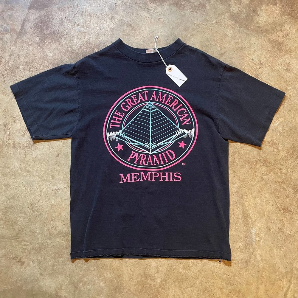 Vintage Faded Black Memphis Pyramids Tee